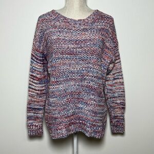 GAP Women's 100% Cotton Red White and Blue Heavy Knit Sweater